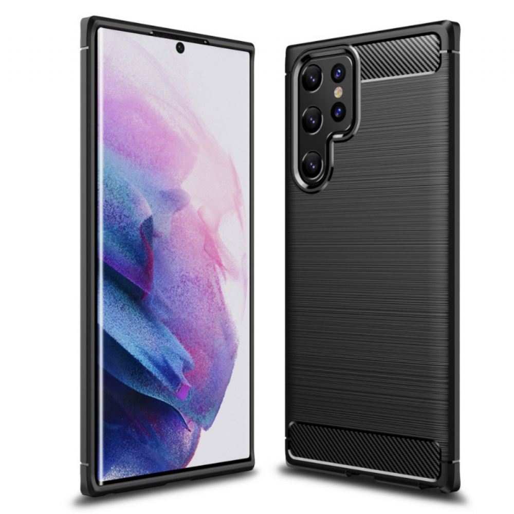 Kryty Na Mobil Na Samsung Galaxy S22 Ultra 5G Kartáčované Uhlíkové Vlákno