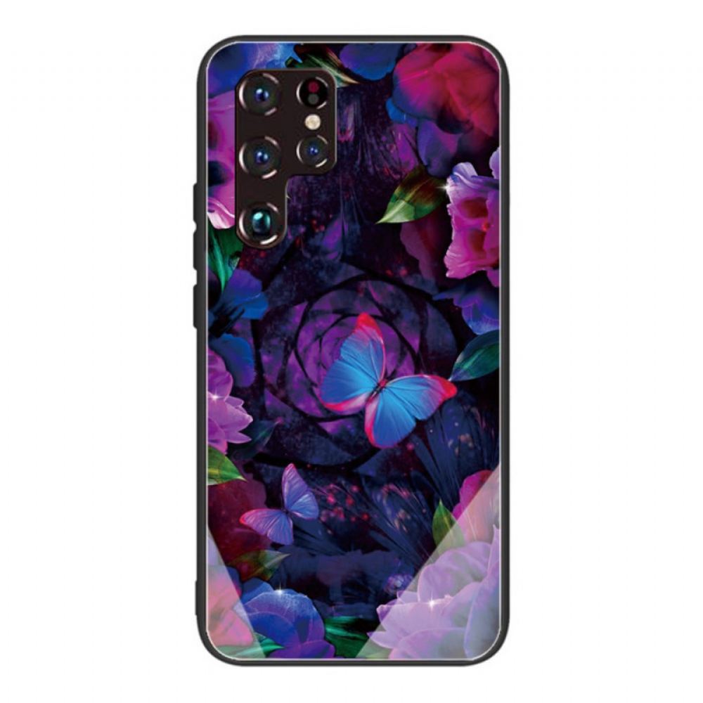 Kryty Na Mobil Na Samsung Galaxy S22 Ultra 5G Variace Motýlků Z Tvrzeného Skla