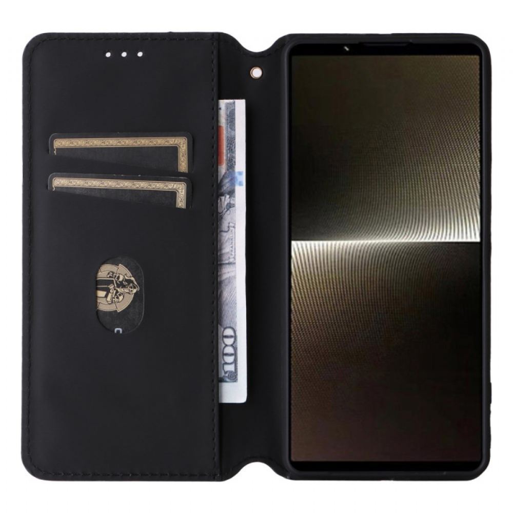 Kožené Pouzdro Folio Na Sony Xperia 1 Vi 3d Diamantový Vzor