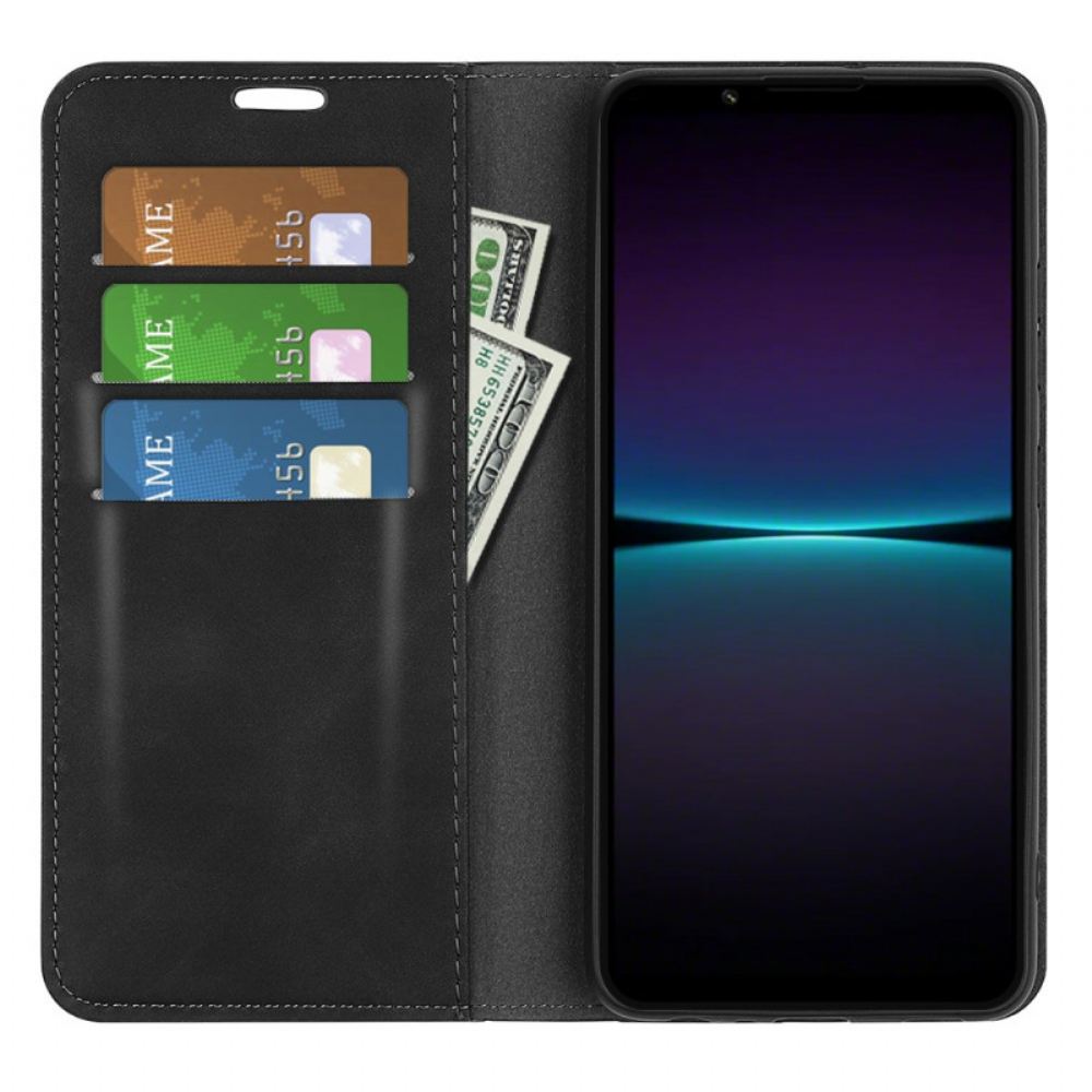 Kožené Pouzdro Folio Na Sony Xperia 1 Vi Klasika