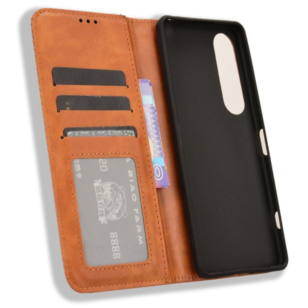 Kožené Pouzdro Folio Sony Xperia 1 Vi Víno