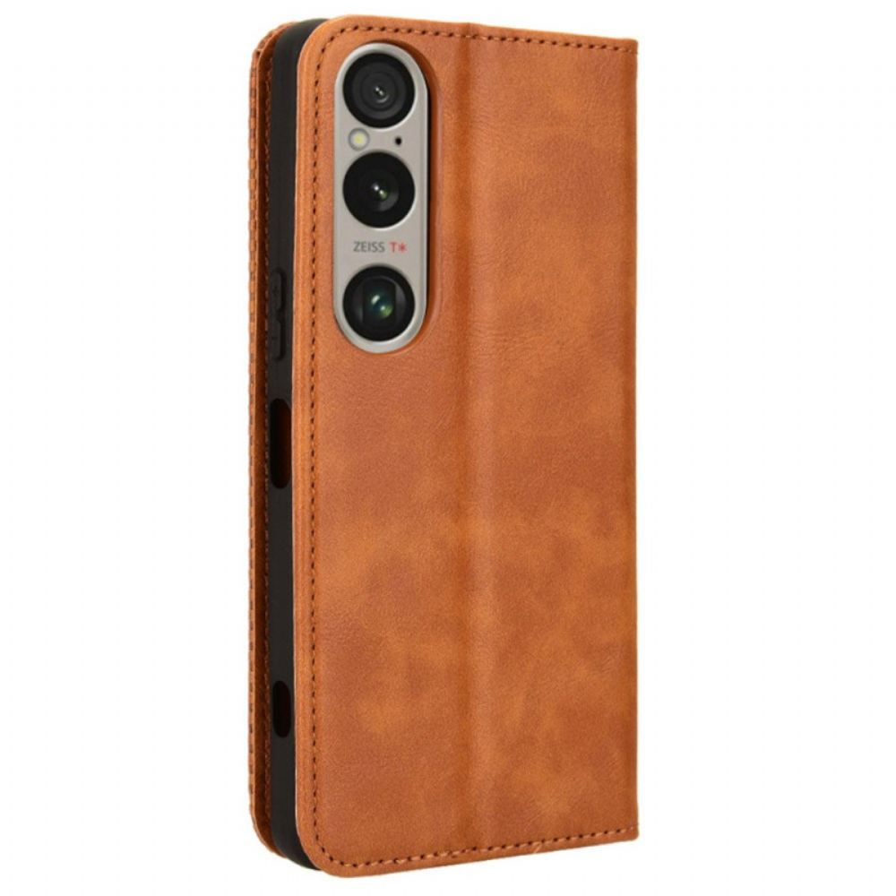 Kožené Pouzdro Folio Sony Xperia 1 Vi Víno