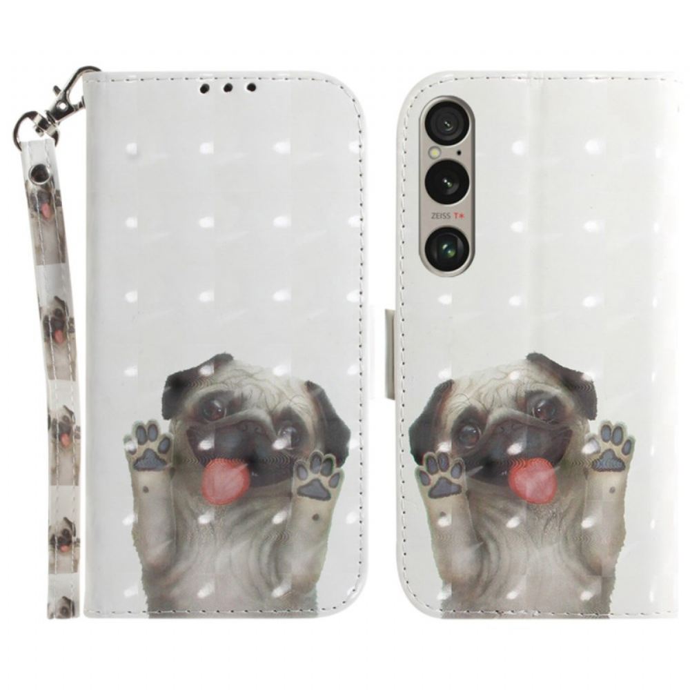Kožený Kryt Na Sony Xperia 1 Vi Mops S Řemínkem