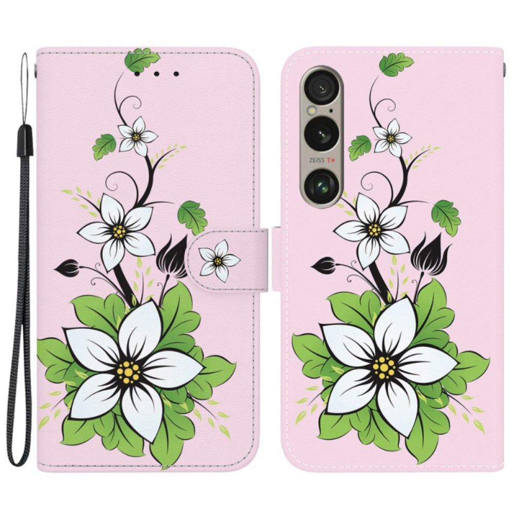 Kožený Kryt Na Sony Xperia 1 Vi Popruh Lily