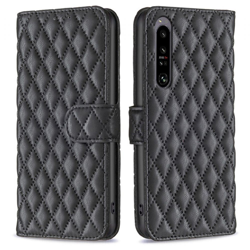 Kožený Kryt Na Sony Xperia 1 Vi Prošívaná Binfen Barva
