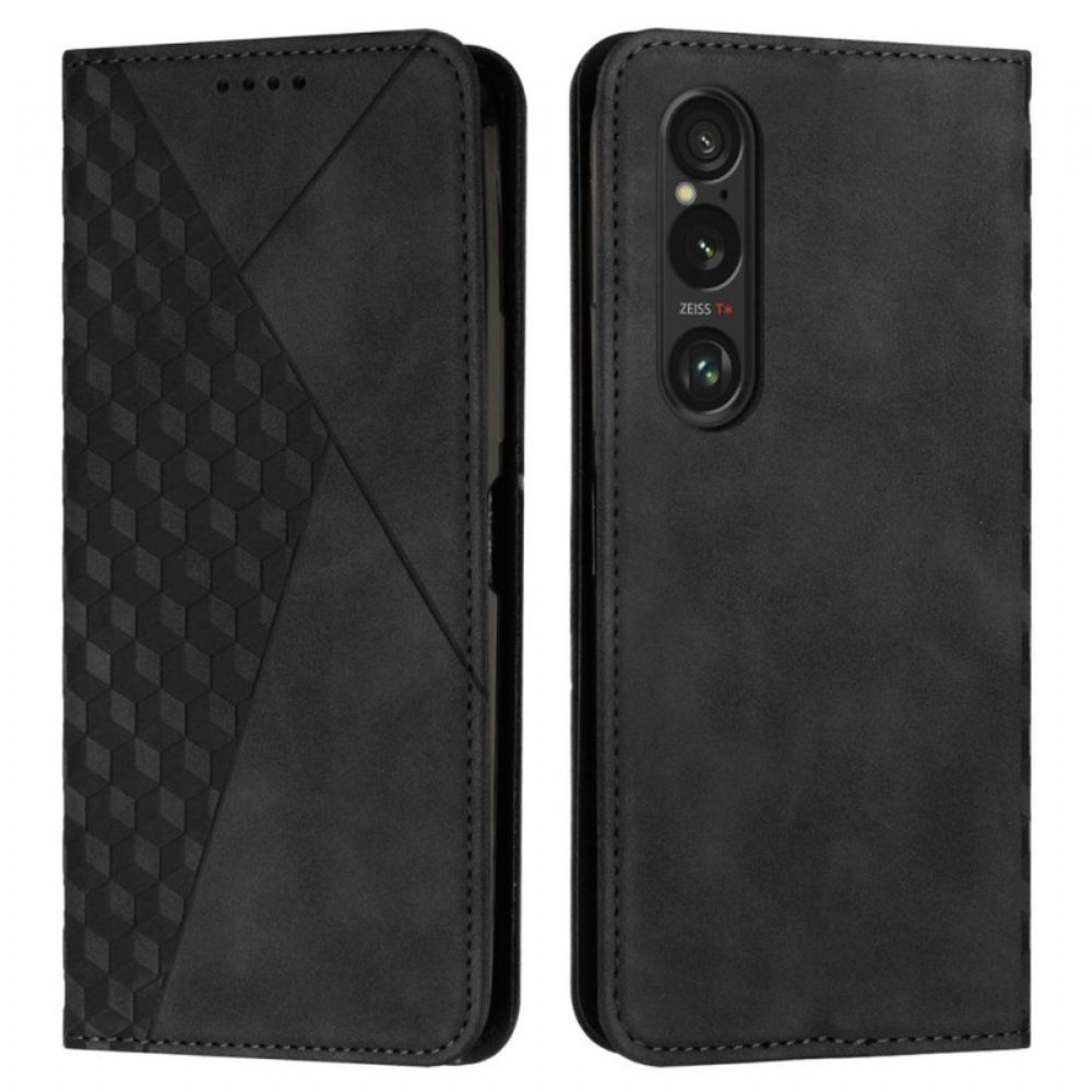 Kožený Kryt Sony Xperia 1 Vi Diamantový Tisk