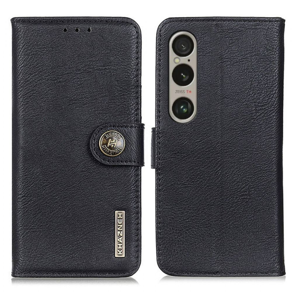 Kožený Kryt Sony Xperia 1 Vi Hladká Umělá Kůže Khazneh