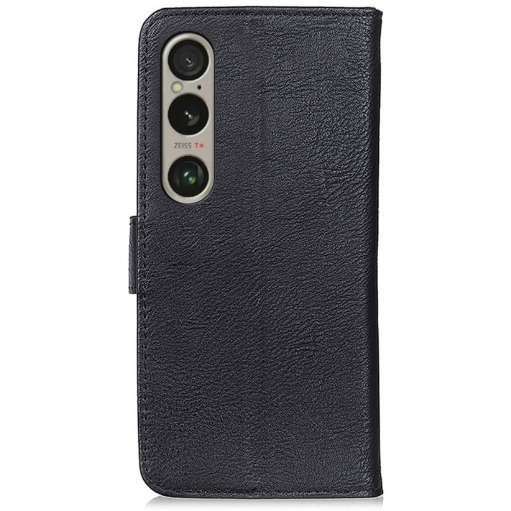 Kožený Kryt Sony Xperia 1 Vi Hladká Umělá Kůže Khazneh