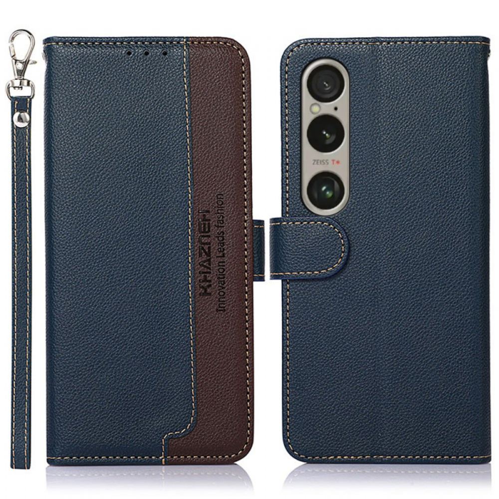 Kožený Kryt Sony Xperia 1 Vi Khazneh Bicolor Blokování Rfid