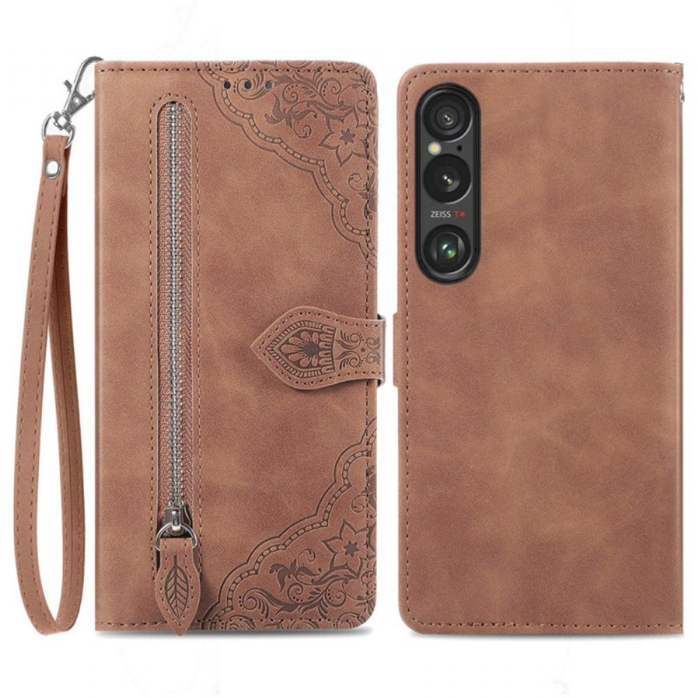 Kožený Kryt Sony Xperia 1 Vi Krajkové Přední Pouzdro