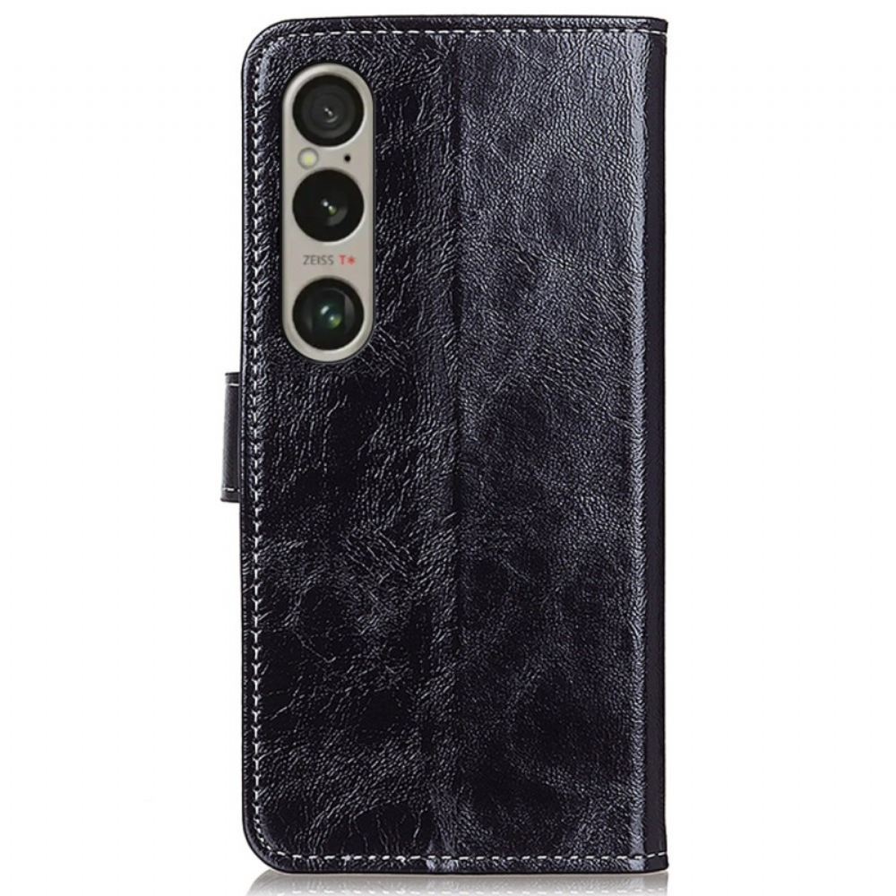 Kožený Kryt Sony Xperia 1 Vi Lesklá Umělá Kůže