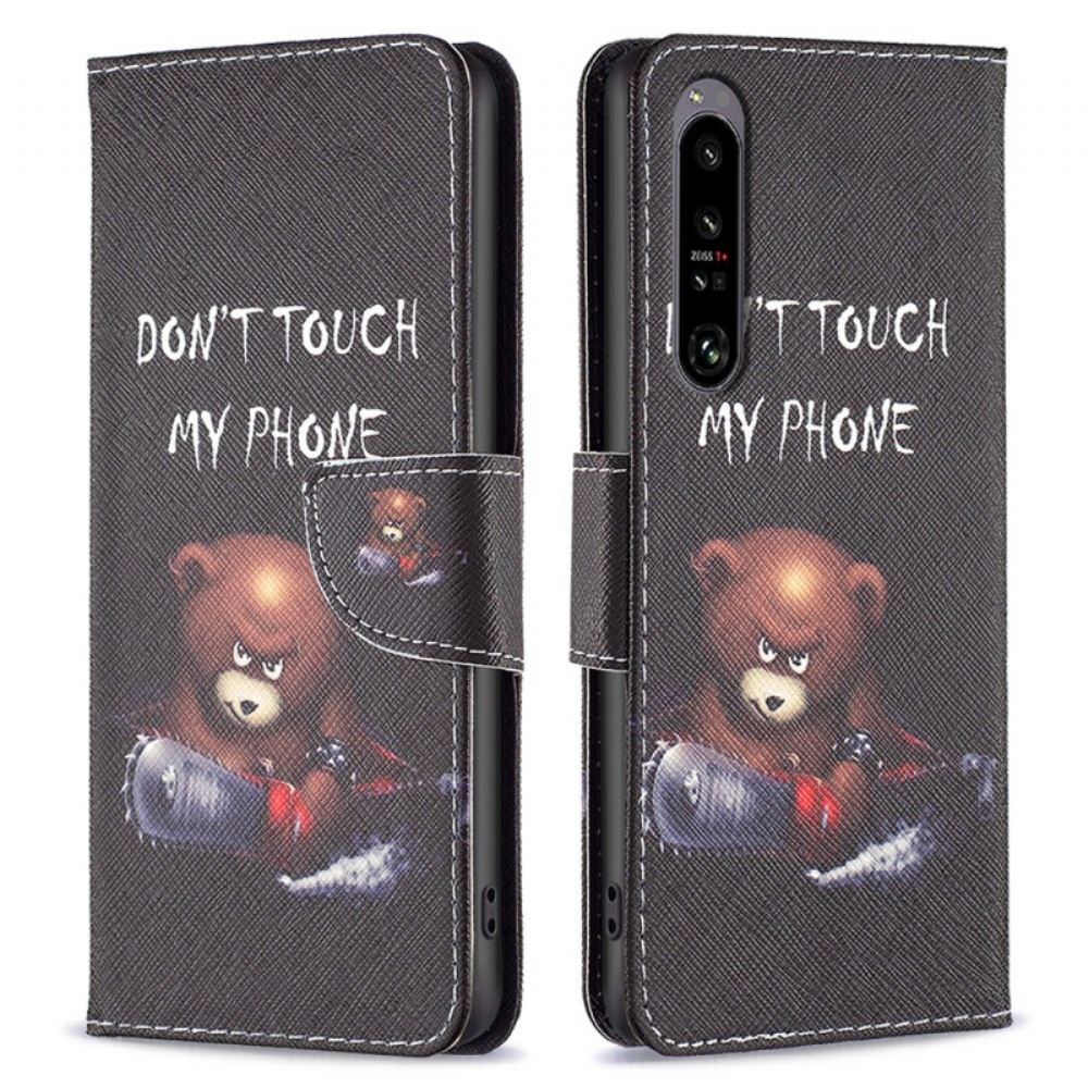 Kožený Kryt Sony Xperia 1 Vi Nebezpečný Medvěd