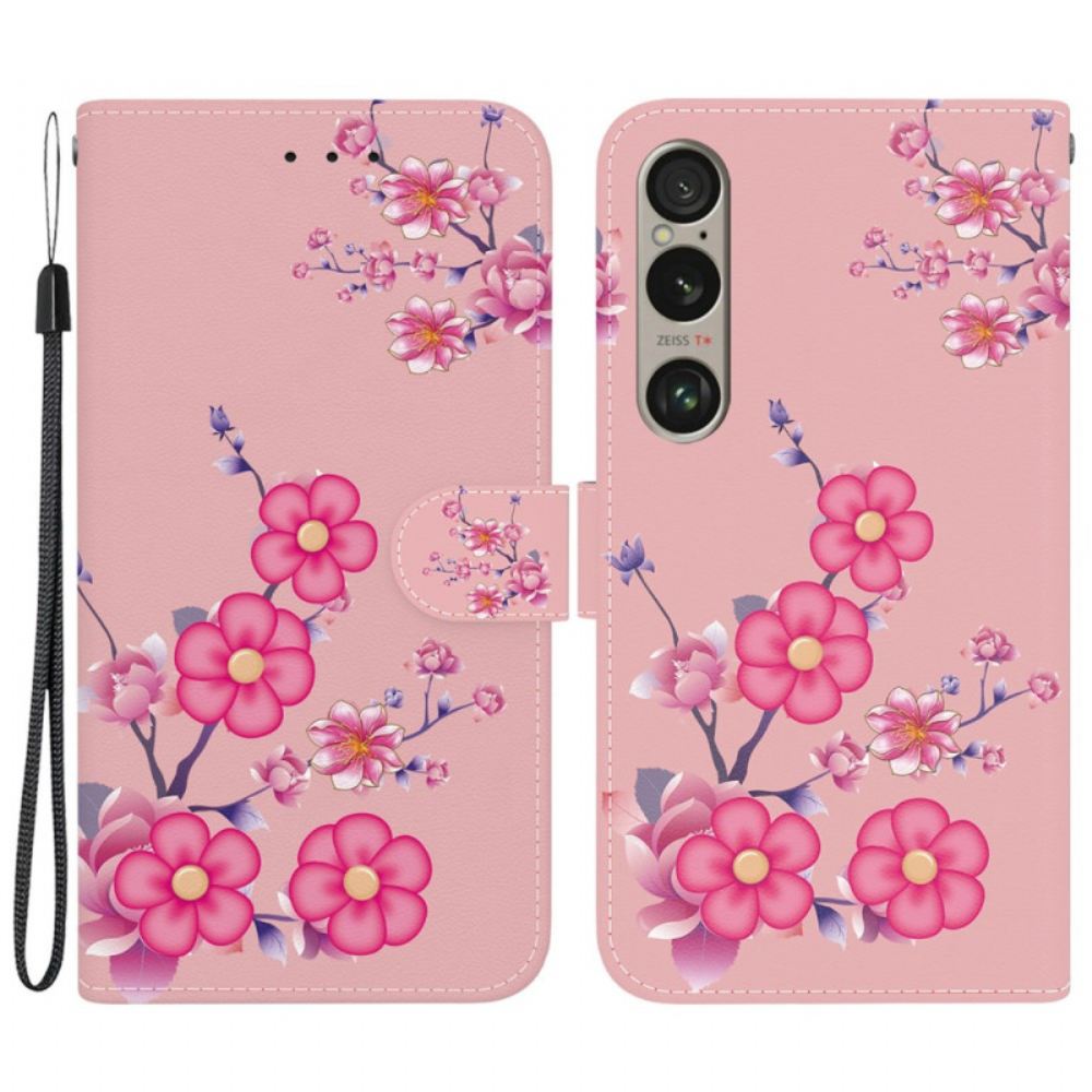 Kožený Kryt Sony Xperia 1 Vi Popruh Sakura