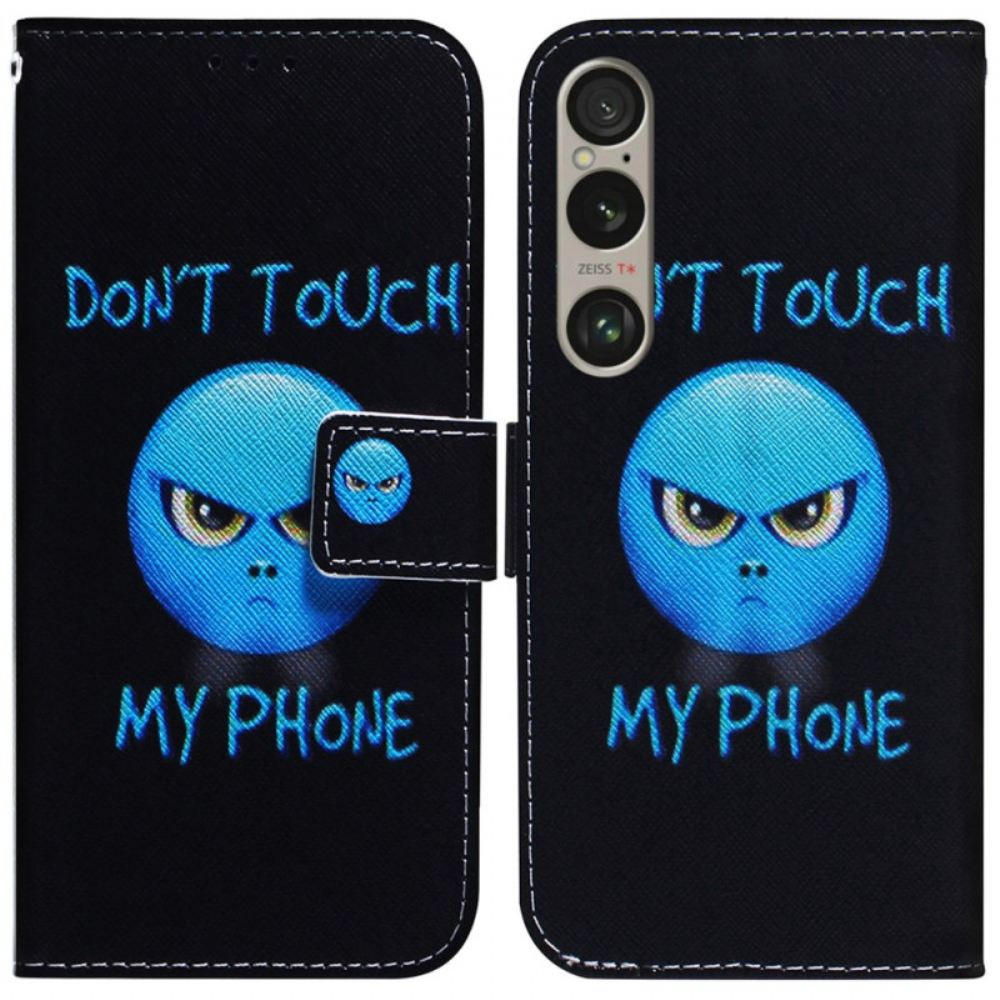 Kožený Kryt Sony Xperia 1 Vi Telefon Emoji