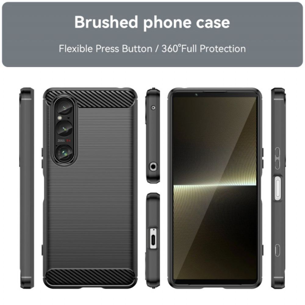 Kryt Sony Xperia 1 Vi Kryty Na Mobil Kartáčované Uhlíkové Vlákno