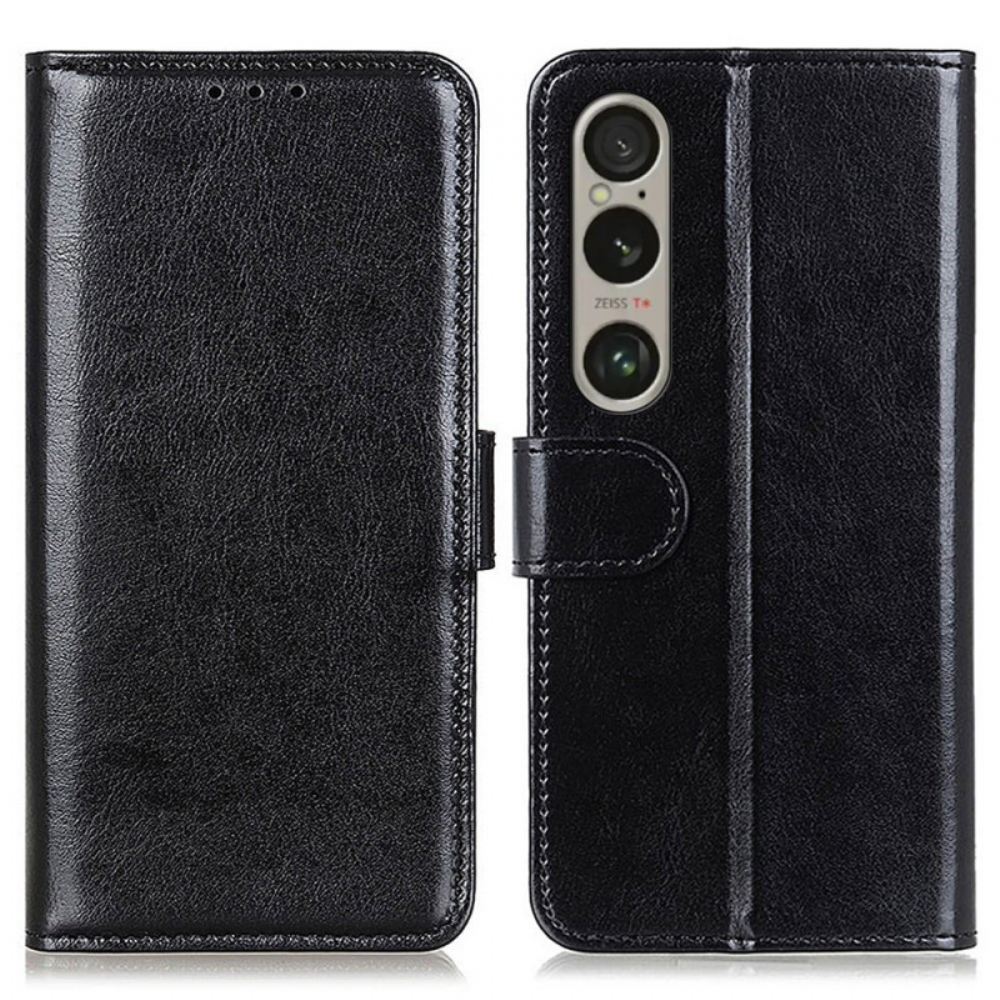 Peněženková Pouzdra Sony Xperia 1 Vi Kryty Na Mobil Imitace Lakované Kůže