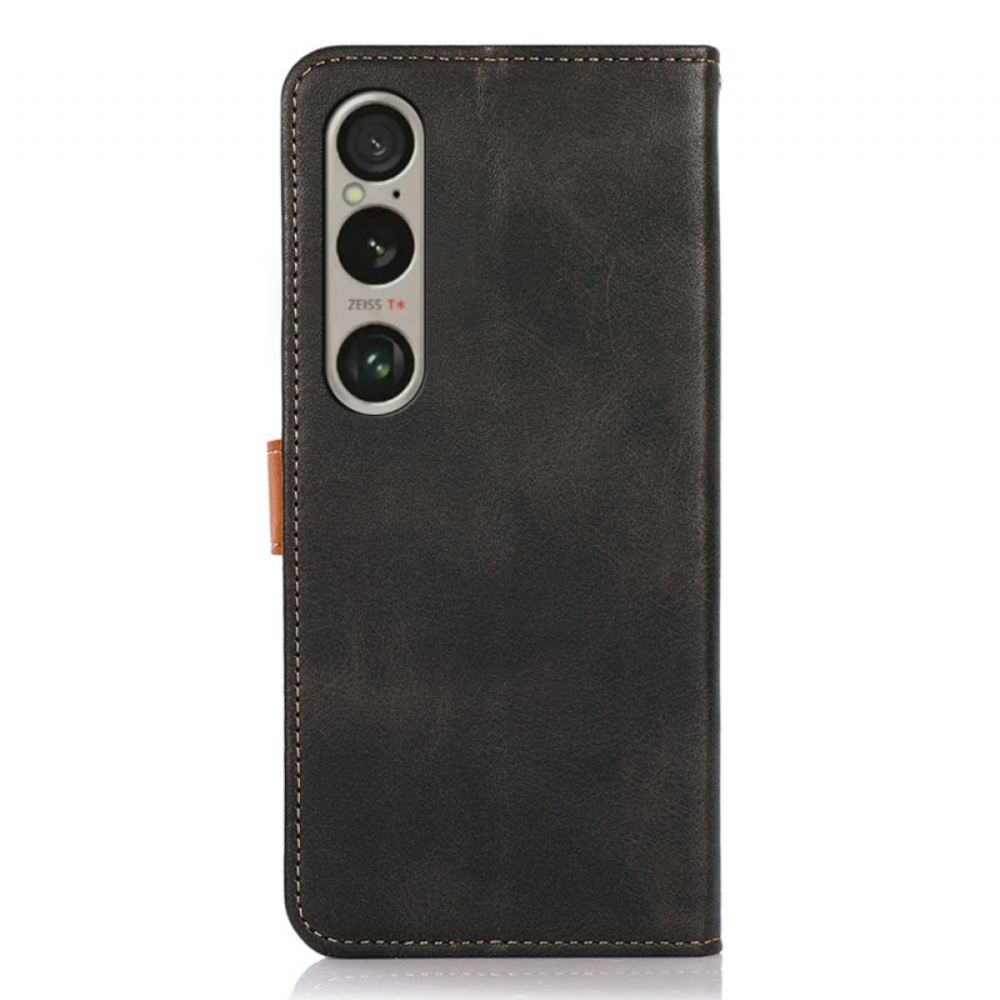 Peněženková Pouzdra Sony Xperia 1 Vi Kryty Na Mobil Khazneh Zlatá Spona