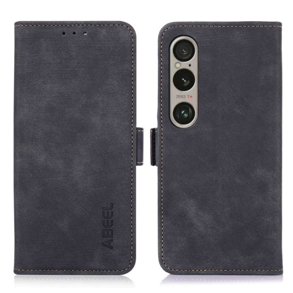 Peněženková Pouzdra Sony Xperia 1 Vi Kryty Na Mobil Retro Abeel