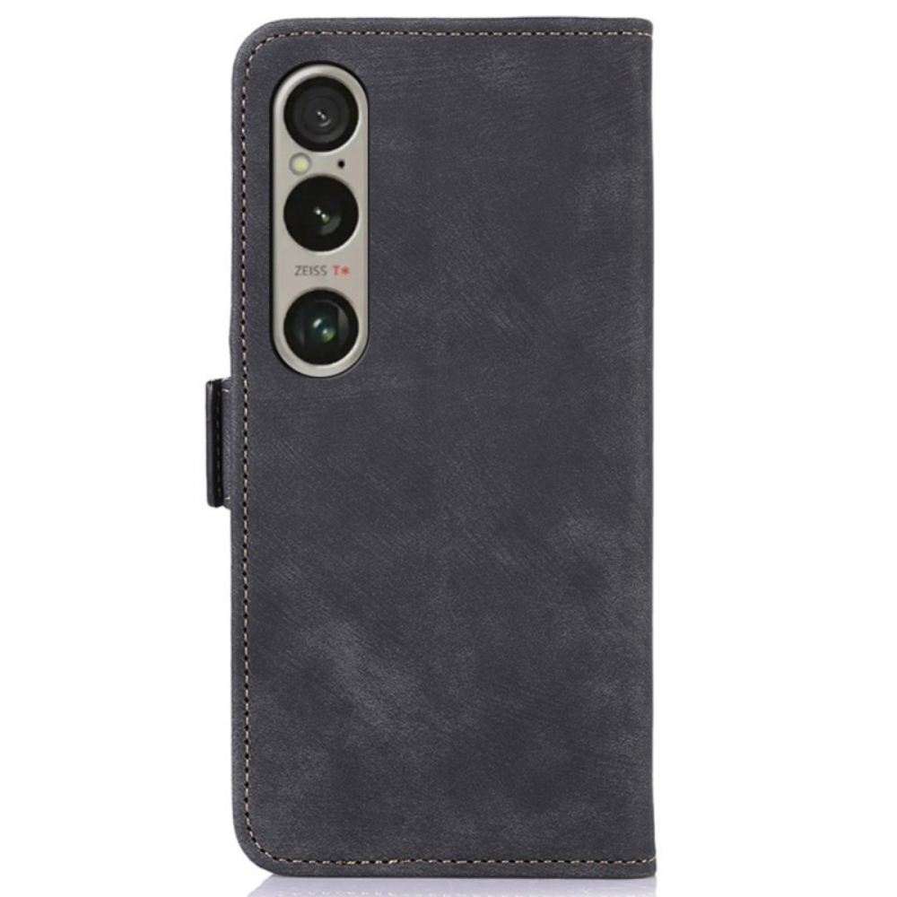 Peněženková Pouzdra Sony Xperia 1 Vi Kryty Na Mobil Retro Abeel