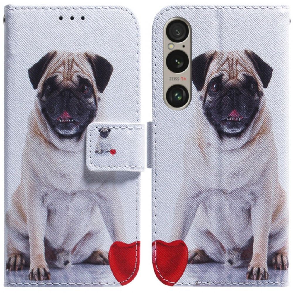 Peněženková Pouzdra Sony Xperia 1 Vi Mops Pes