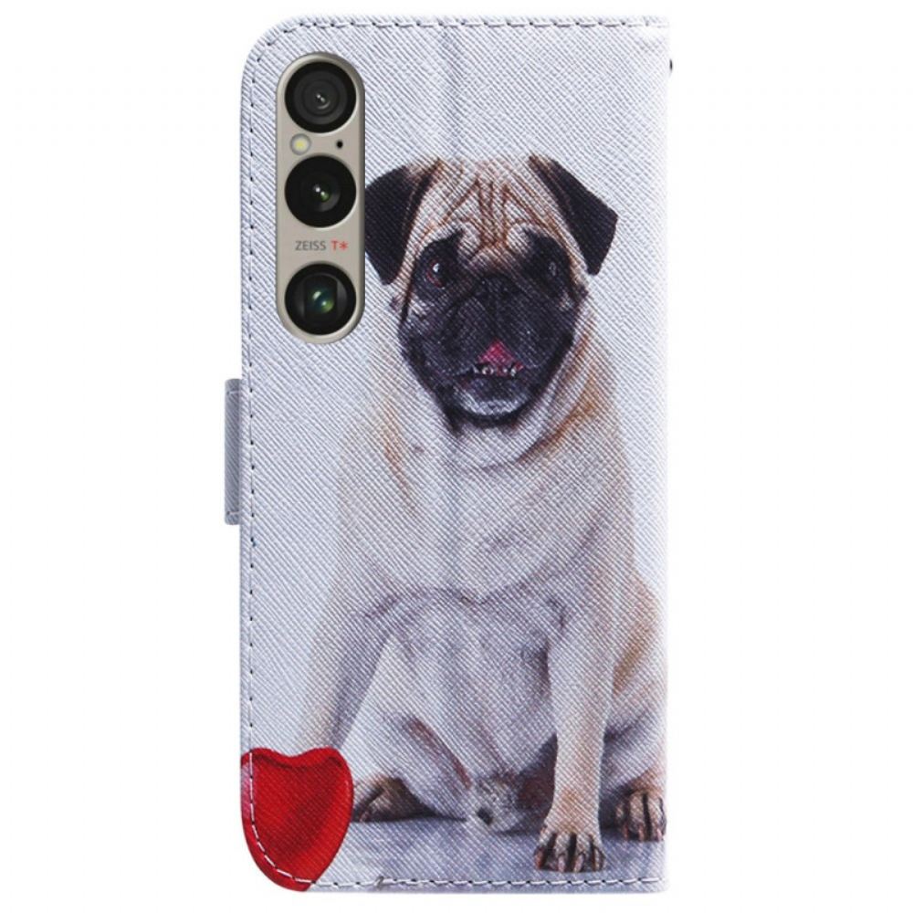 Peněženková Pouzdra Sony Xperia 1 Vi Mops Pes