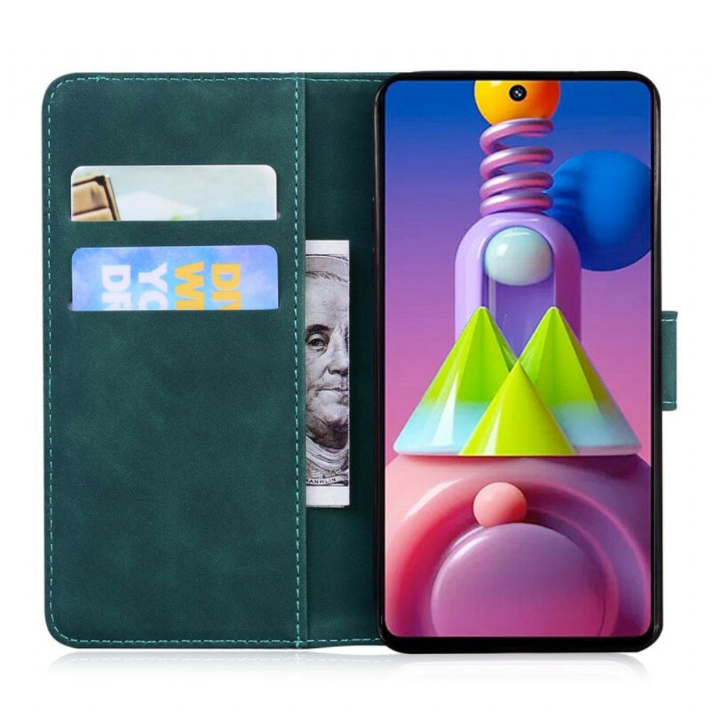 Flipové Pouzdro Na Samsung Galaxy M51 Monochromatický Kožený Efekt