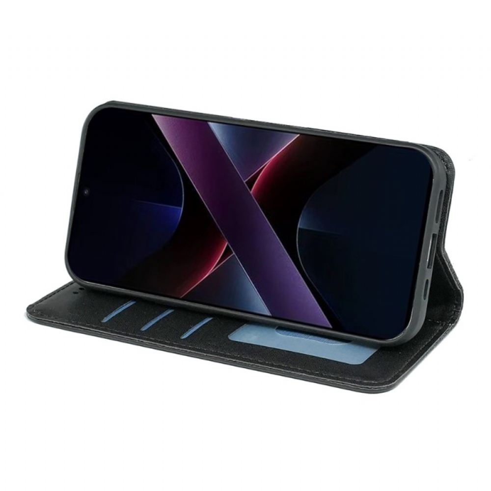 Kožené Pouzdro Folio Poco X7 Pro 5g Kostkovaný Vzor