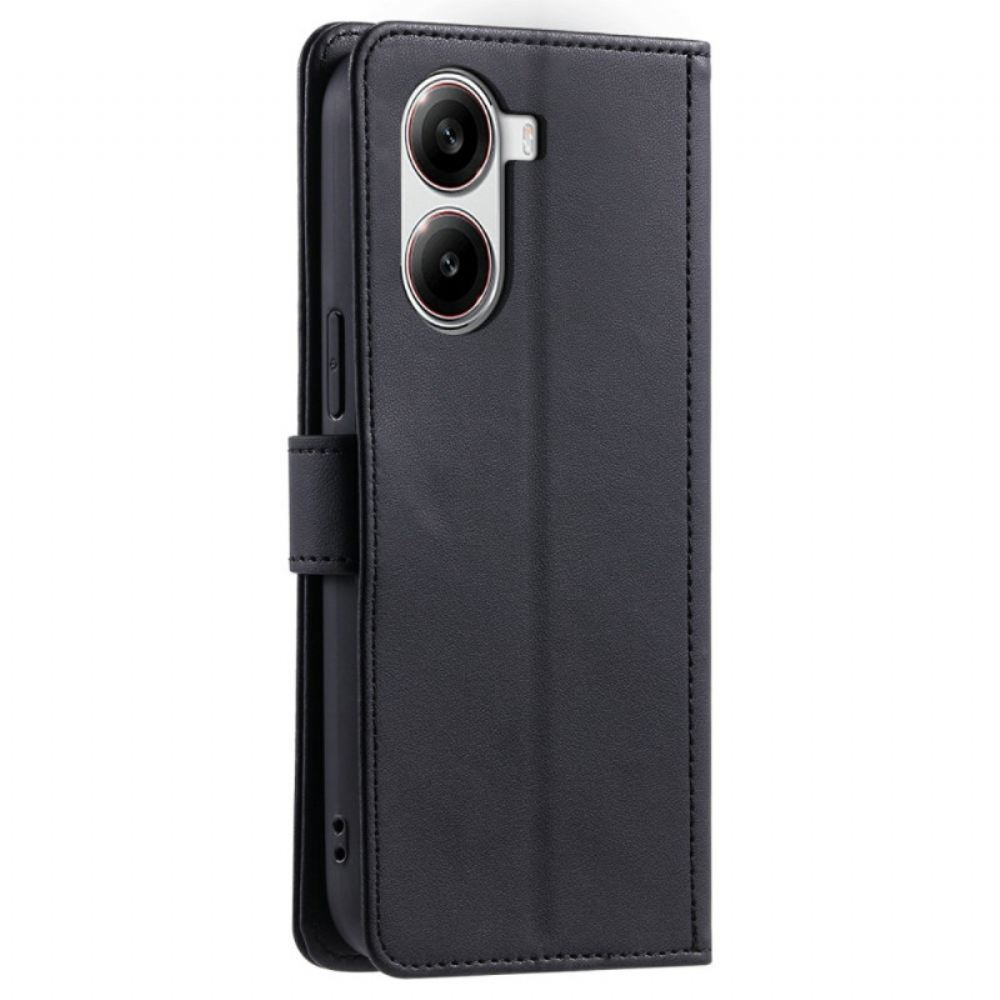 Kožený Kryt Na Poco X7 Pro 5g Prošívaná S Páskem