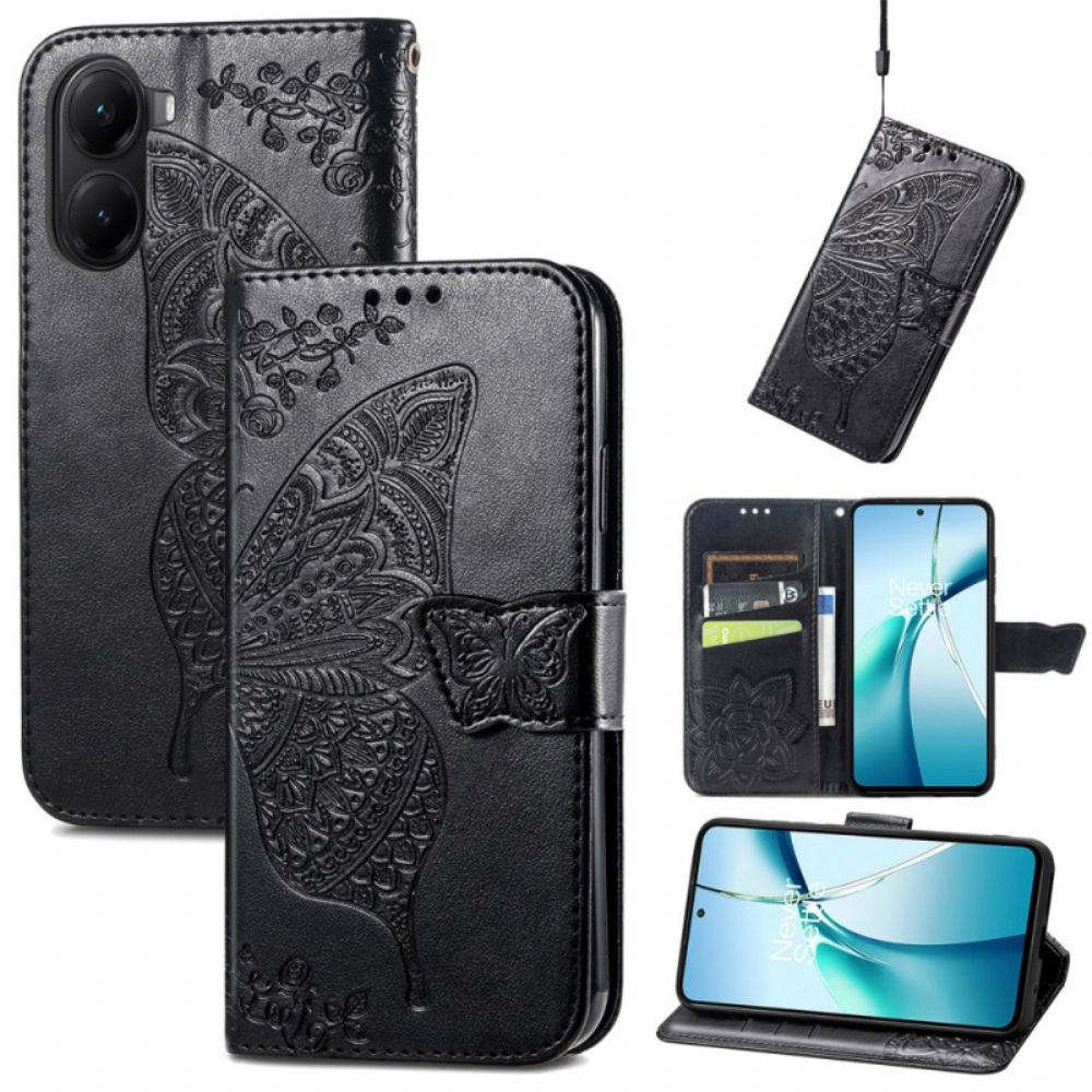 Kožený Kryt Poco X7 Pro 5g Barokní Motýl