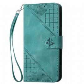 Kožený Kryt Poco X7 Pro 5g Geometrický Vzor A Motýli