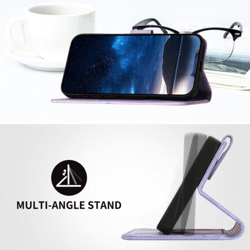 Kožený Kryt Poco X7 Pro 5g Geometrický Vzor A Motýli