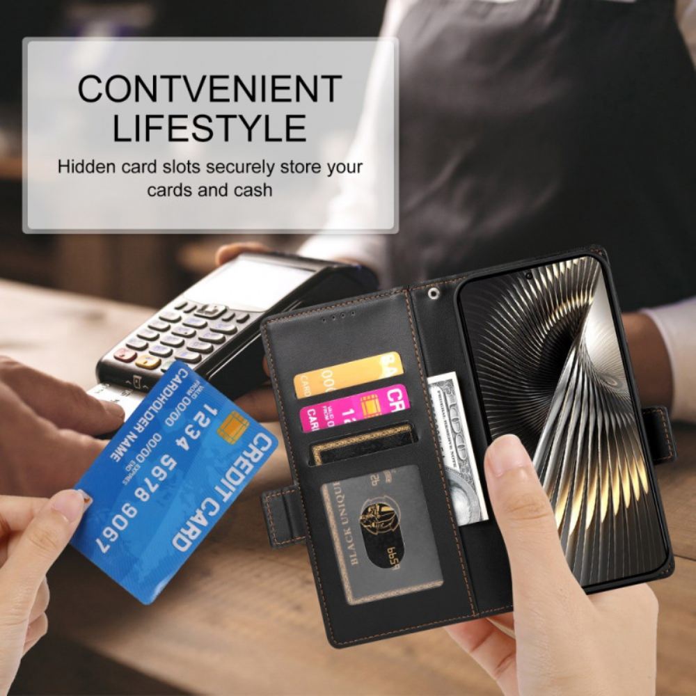 Kožený Kryt Poco X7 Pro 5g Klasická S Ozdobným Nýtem