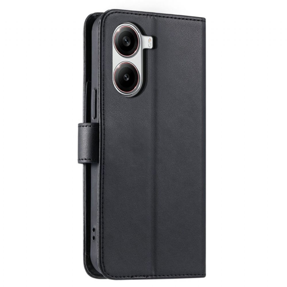 Kožený Kryt Poco X7 Pro 5g Prošívaný Design Se Šňůrkou Na Krk A Ramenním Popruhem