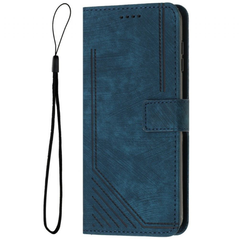 Kožený Kryt Poco X7 Pro 5g Semišový Efekt S Pruhy