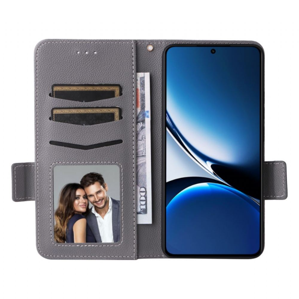 Kožený Kryt Poco X7 Pro 5g Umělá Kůže Liči S Páskem