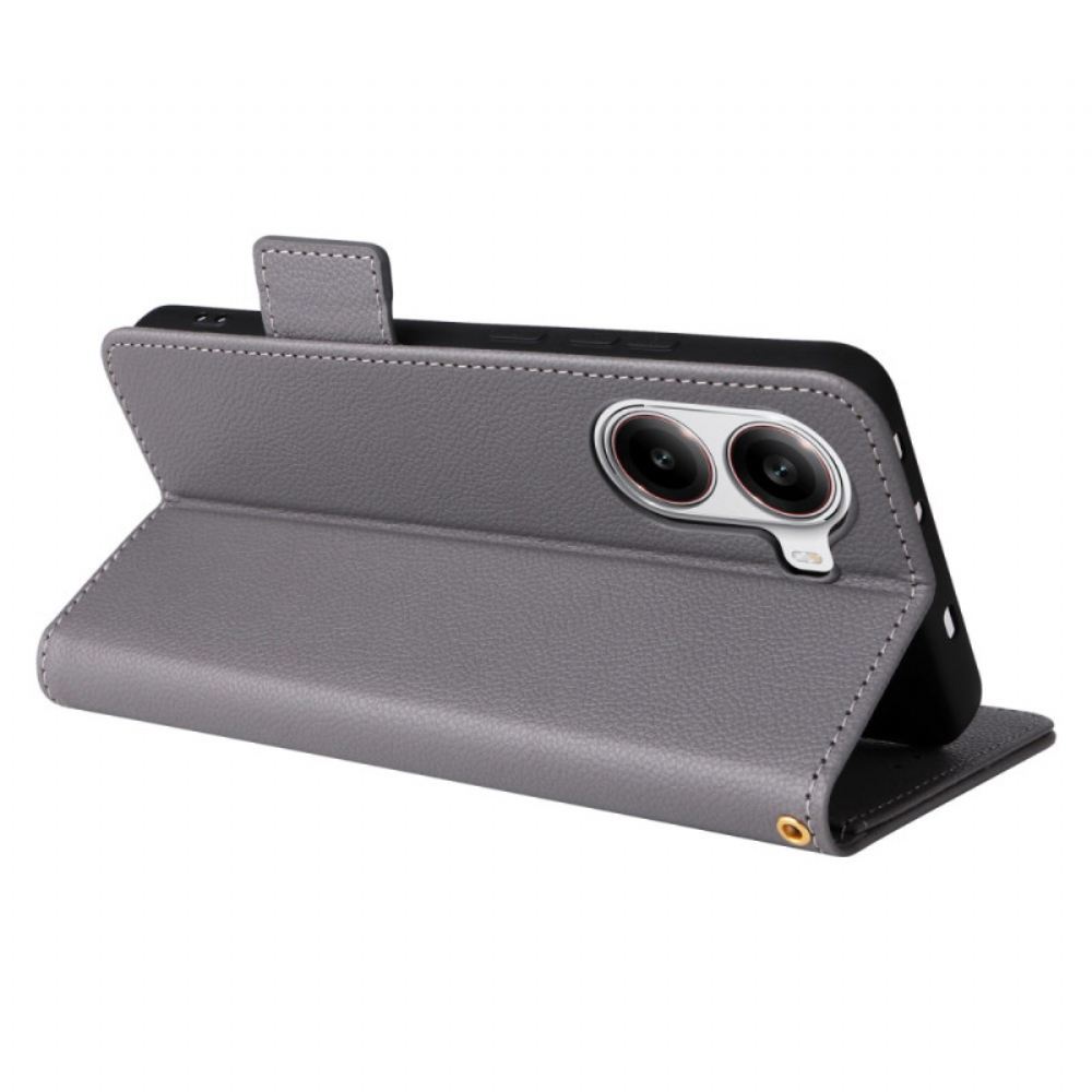 Kožený Kryt Poco X7 Pro 5g Umělá Kůže Liči S Páskem