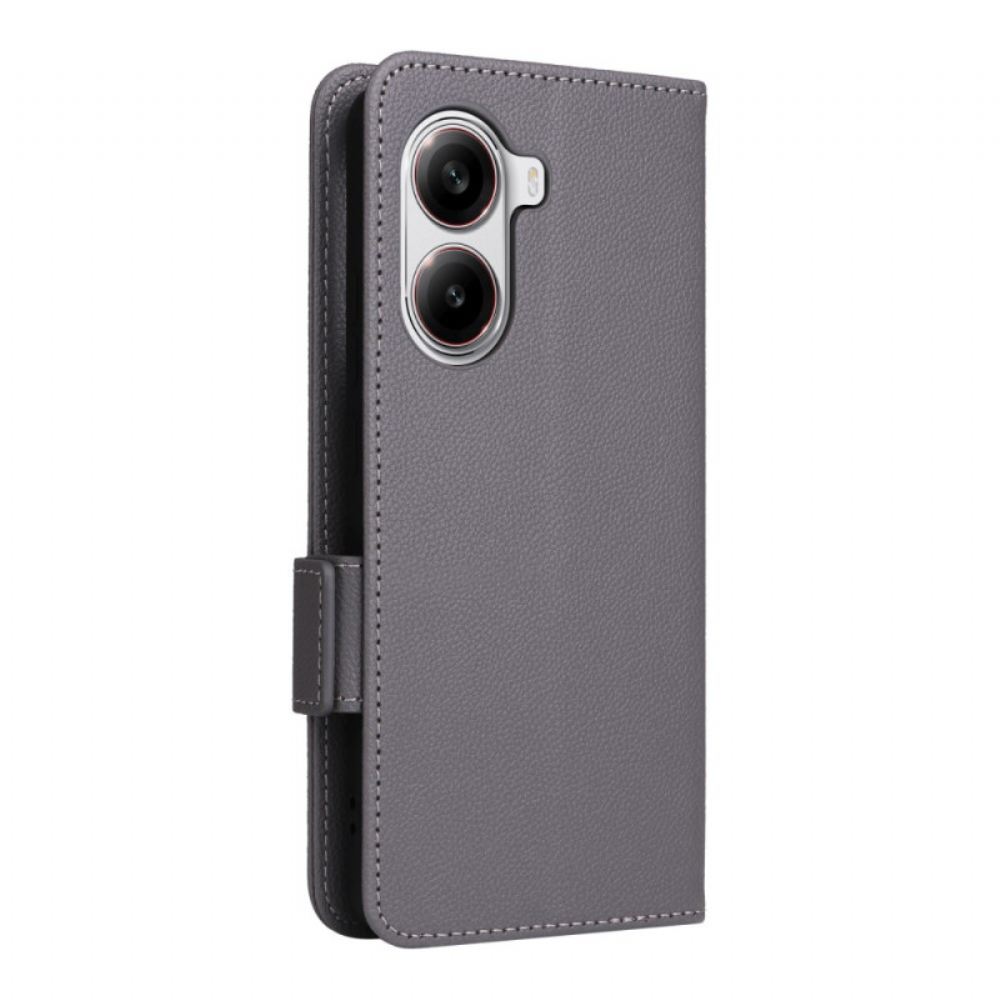 Kožený Kryt Poco X7 Pro 5g Umělá Kůže Liči S Páskem