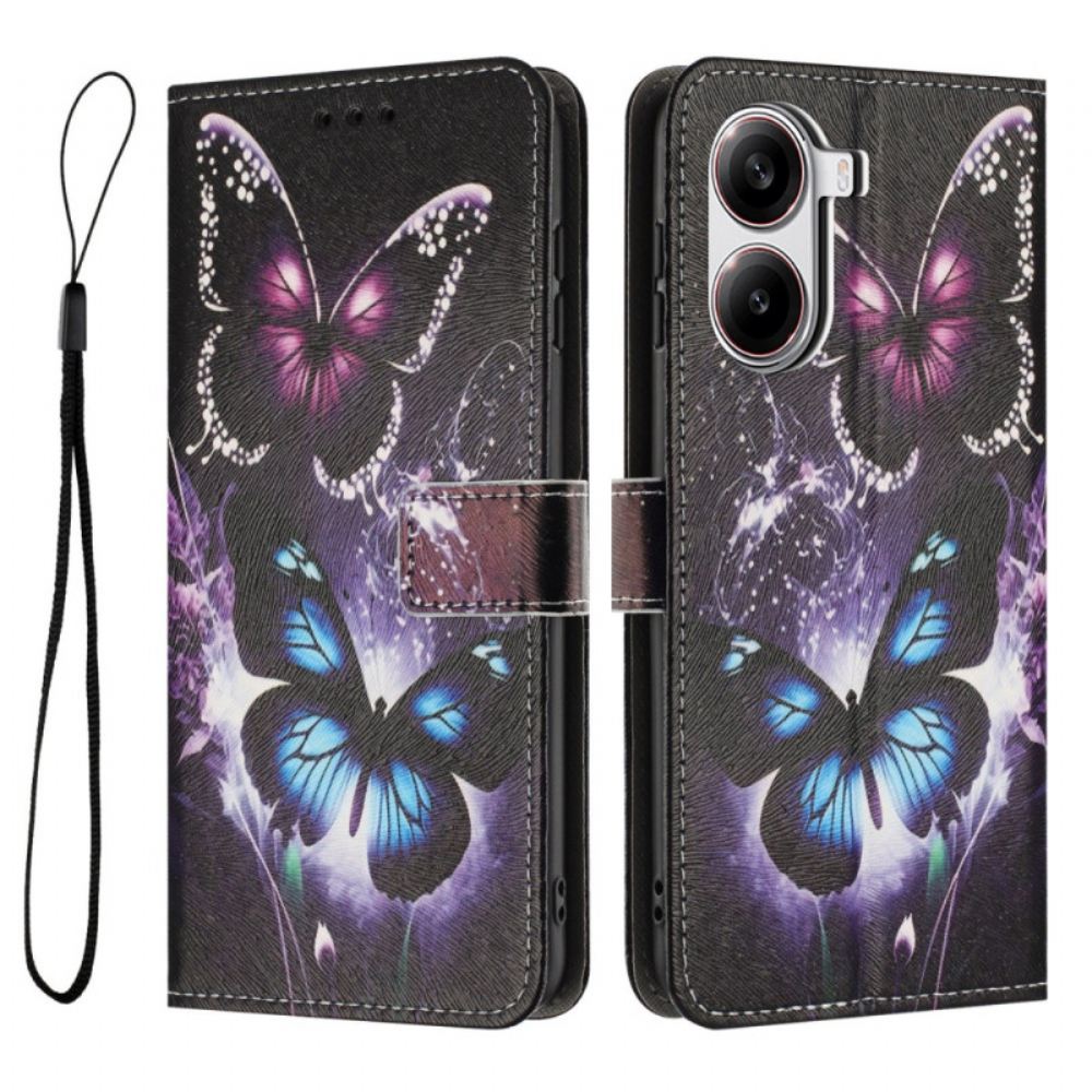 Peněženková Pouzdra Poco X7 Pro 5g Kryty Na Mobil Dva Motýli