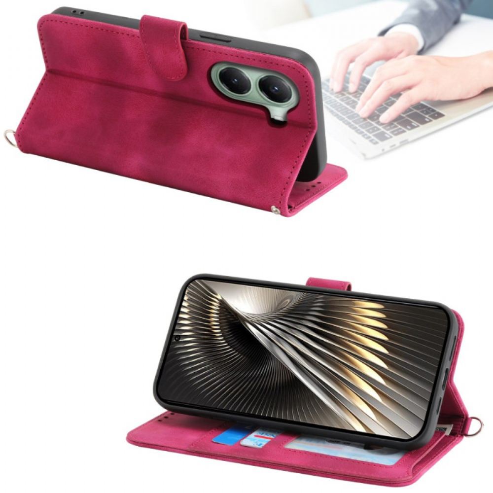 Peněženková Pouzdra Poco X7 Pro 5g Kryty Na Mobil Květinový Vzor S Popruhem A Ramenním Popruhem