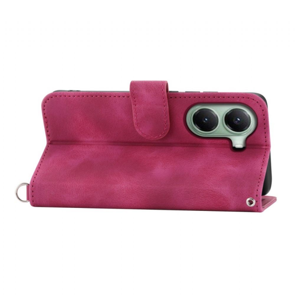 Peněženková Pouzdra Poco X7 Pro 5g Kryty Na Mobil Květinový Vzor S Popruhem A Ramenním Popruhem