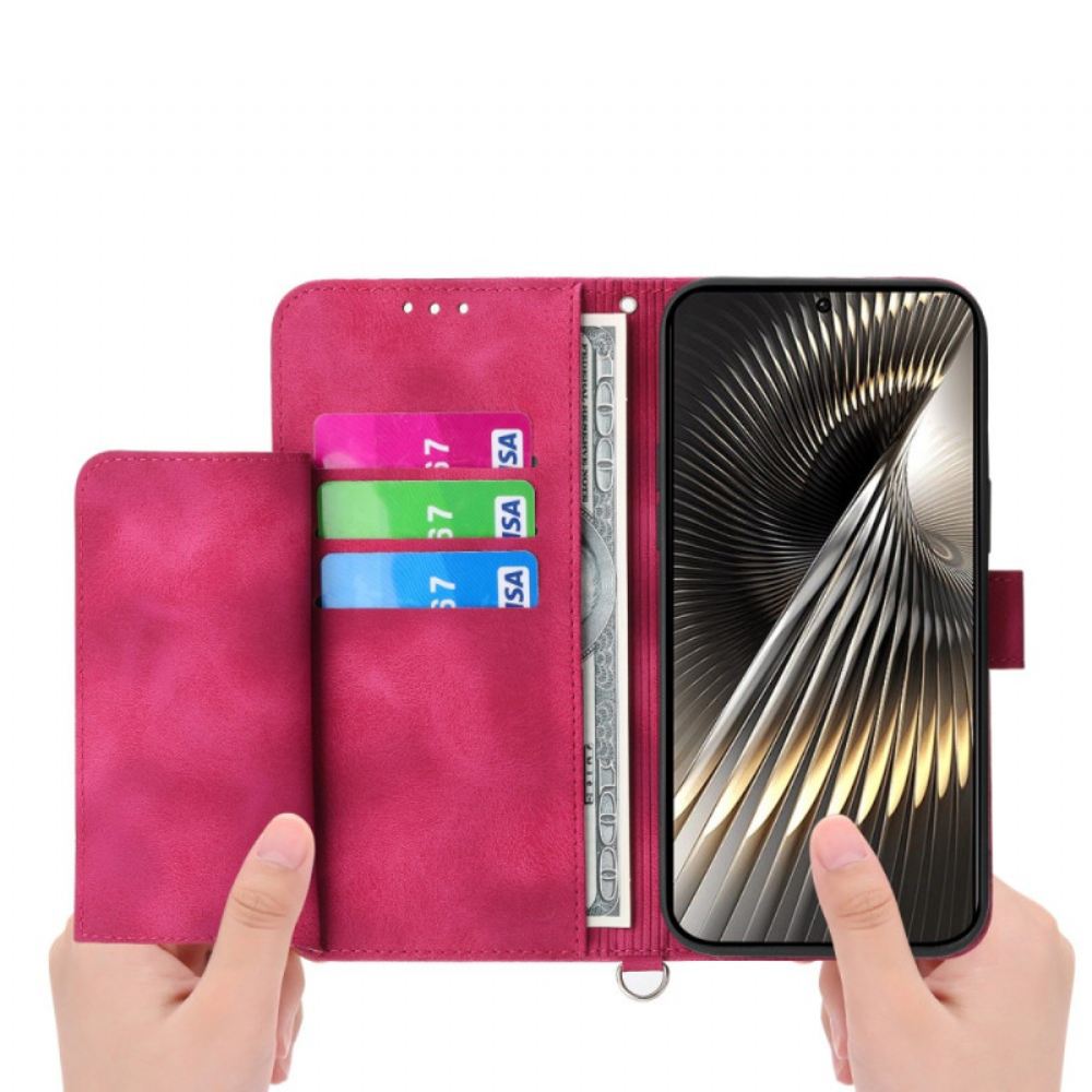 Peněženková Pouzdra Poco X7 Pro 5g Kryty Na Mobil Květinový Vzor S Popruhem A Ramenním Popruhem