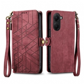 Peněženková Pouzdra Poco X7 Pro 5g Kryty Na Mobil Peněženka S Geometrickými Liniemi