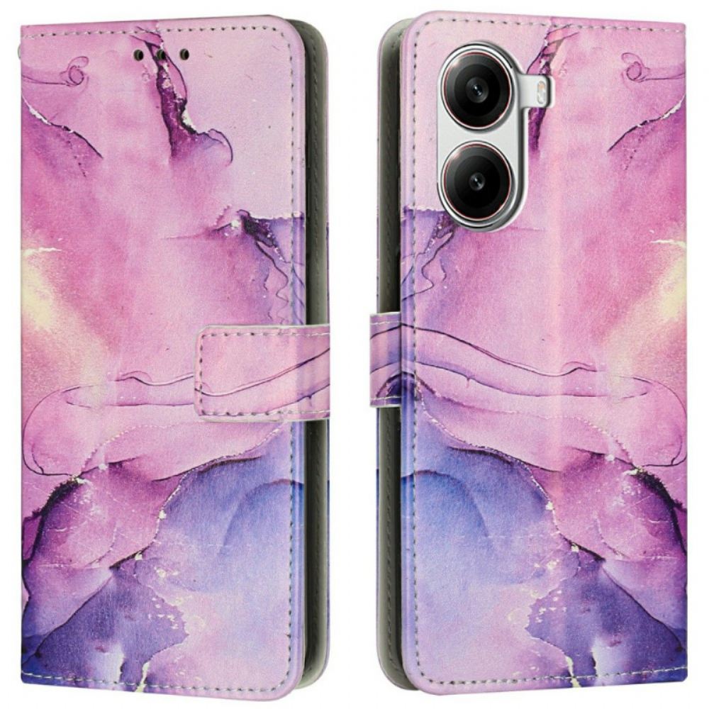 Peněženková Pouzdra Poco X7 Pro 5g Mramorový Efekt S Popruhem