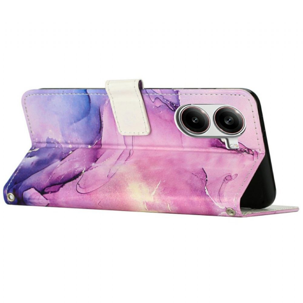 Peněženková Pouzdra Poco X7 Pro 5g Mramorový Efekt S Popruhem