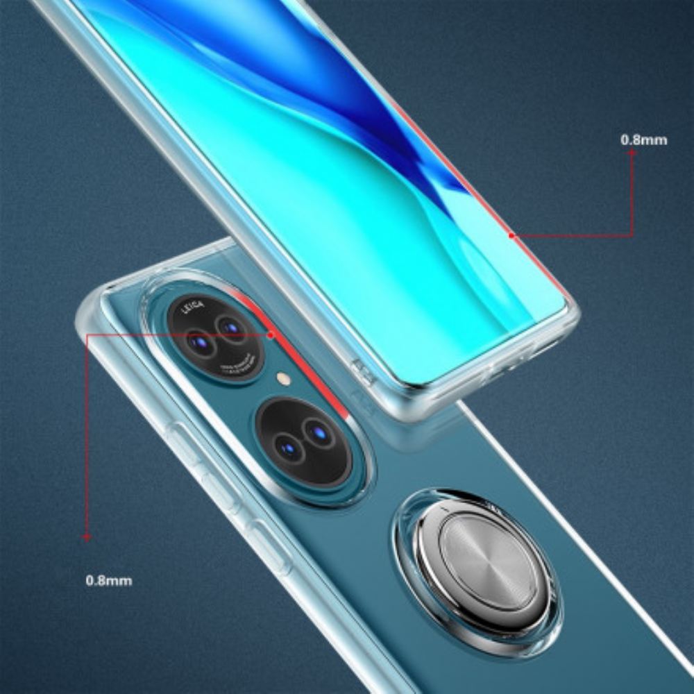 Kryt Na Huawei P50 Průhledný Kov S Jedním Prstencem
