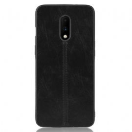 Kryt Na OnePlus 7 Efekt Kůže Ve Švu