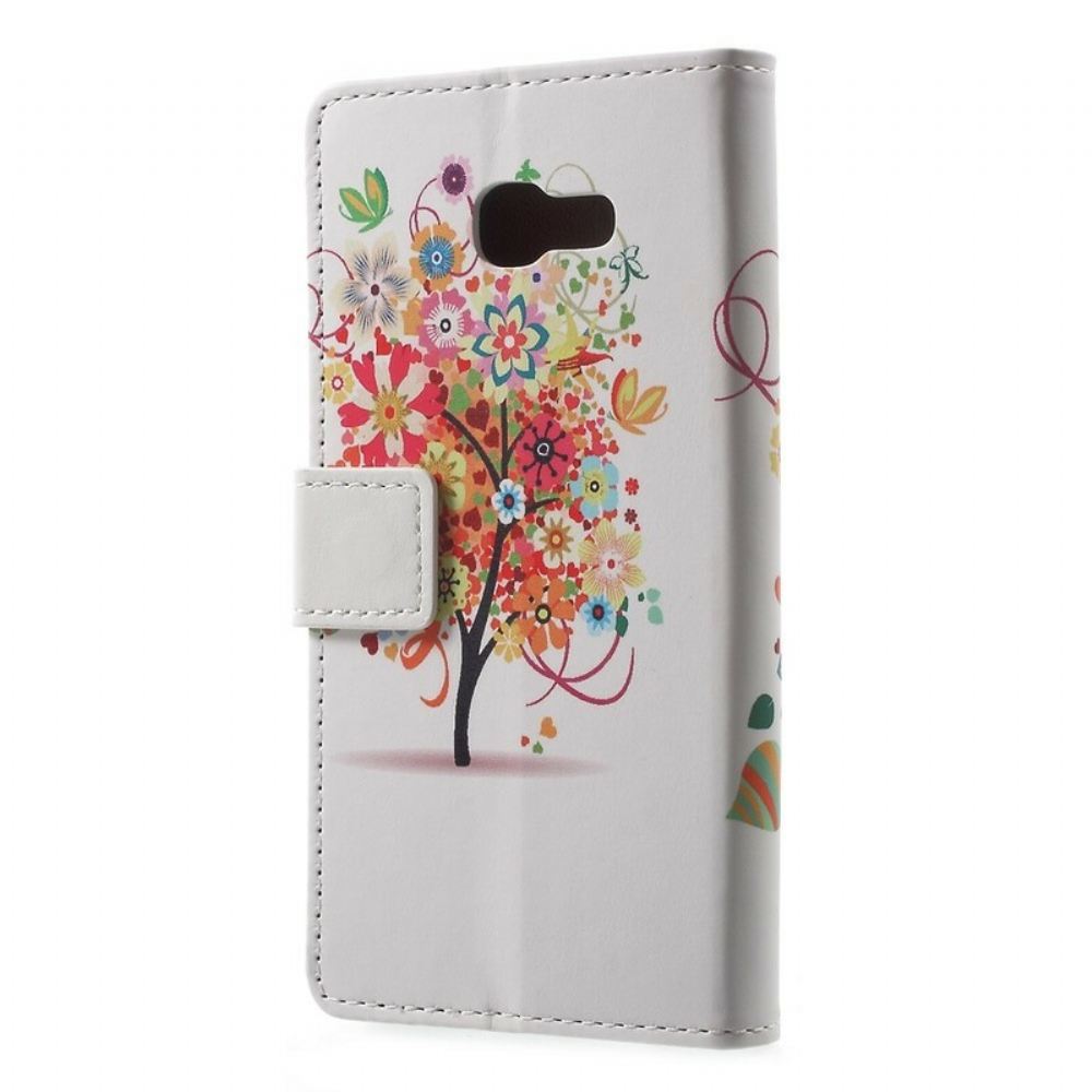 Flipové Pouzdro Na Samsung Galaxy A3 2017 Kvetoucí Strom