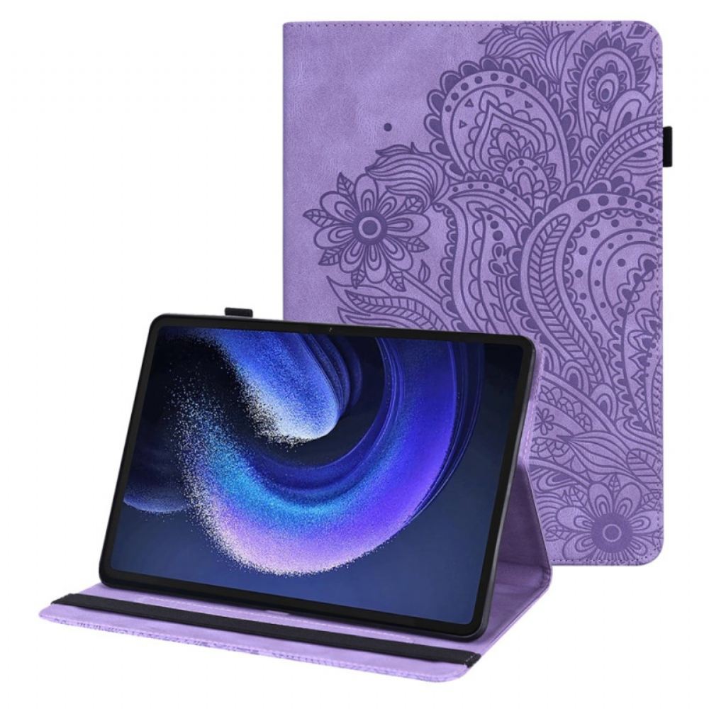 Pouzdra Xiaomi Pad 6 Kryty Na Mobil Květinový Kožený Efekt
