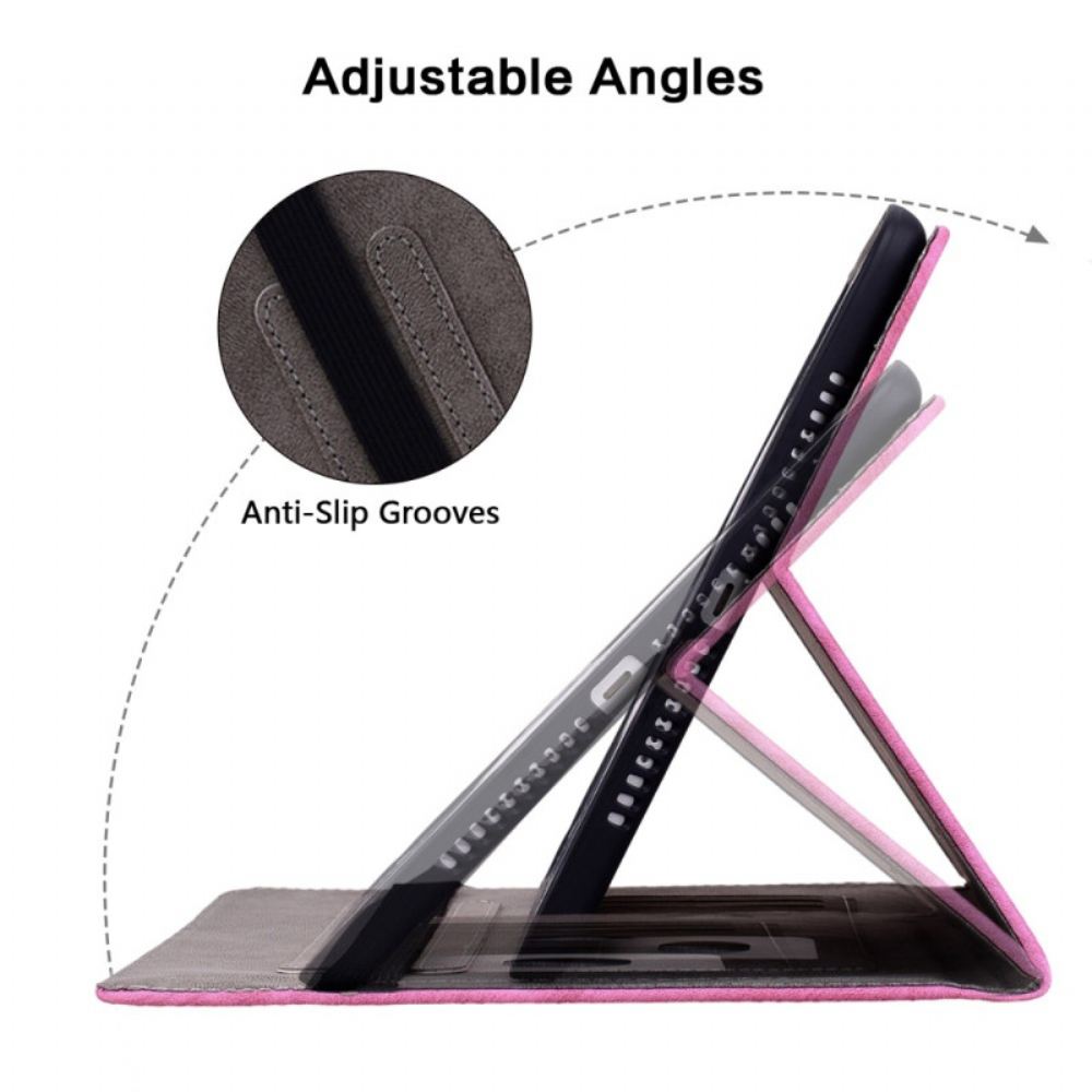 Pouzdro Na Xiaomi Pad 6 Růžový Kožený Efekt