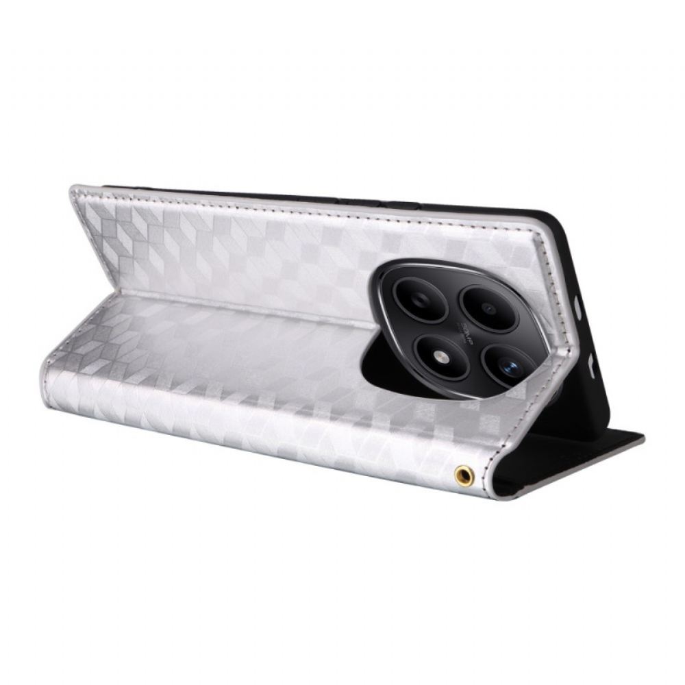 Kožené Pouzdro Folio Xiaomi Redmi Note 15 5g Gravírovaný Diamantový Vzor